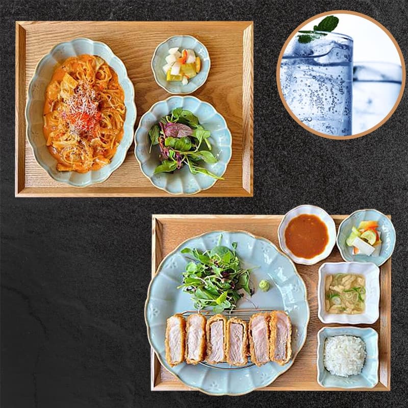 아름다운 2인경양식 특등심카츠정식 + 명란새우로제파스타 + 음료 1잔