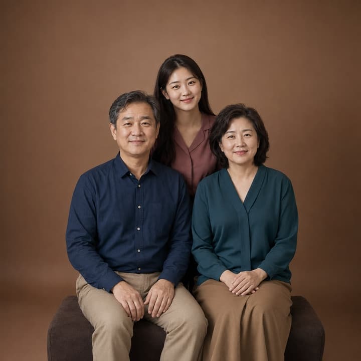 가족사진+액자(A2orA3)+증정품(미니자석액자,각인 제품)