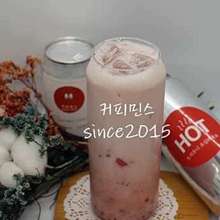 수제청 딸기라떼